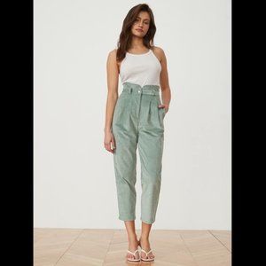Song Of Style Patricia Corduroy High Rise Pants XS Green Womens